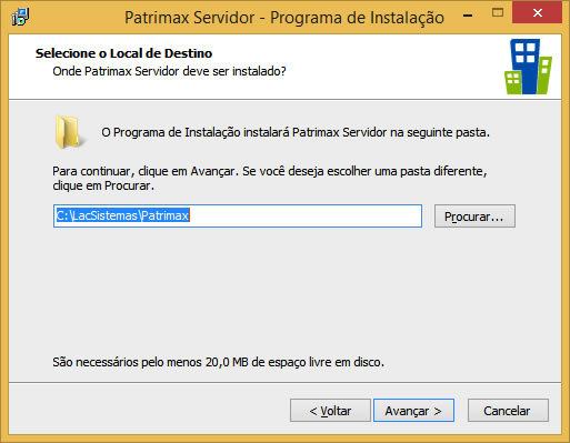 Instalar o Patrimax